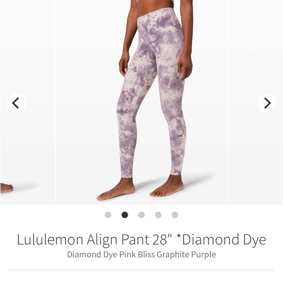 Lululemon Align Pant 28" Diamond Dye Pink Bliss Graphite Purple - Picture 1 of 7